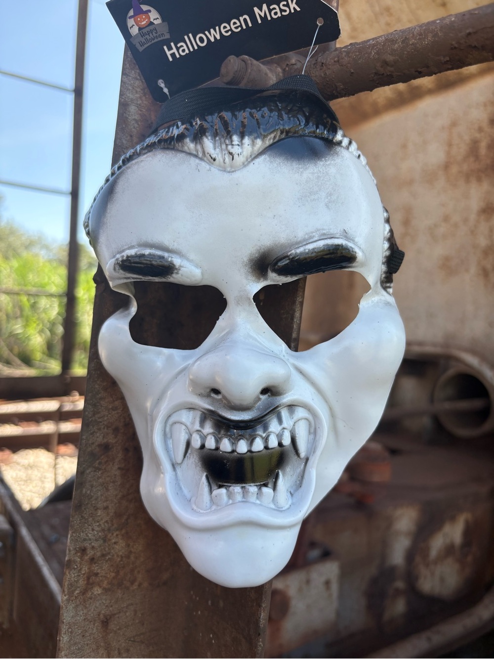 Kids Halloween White Vampire/Monster Face Mask Adjustable Elastic Strap One Size